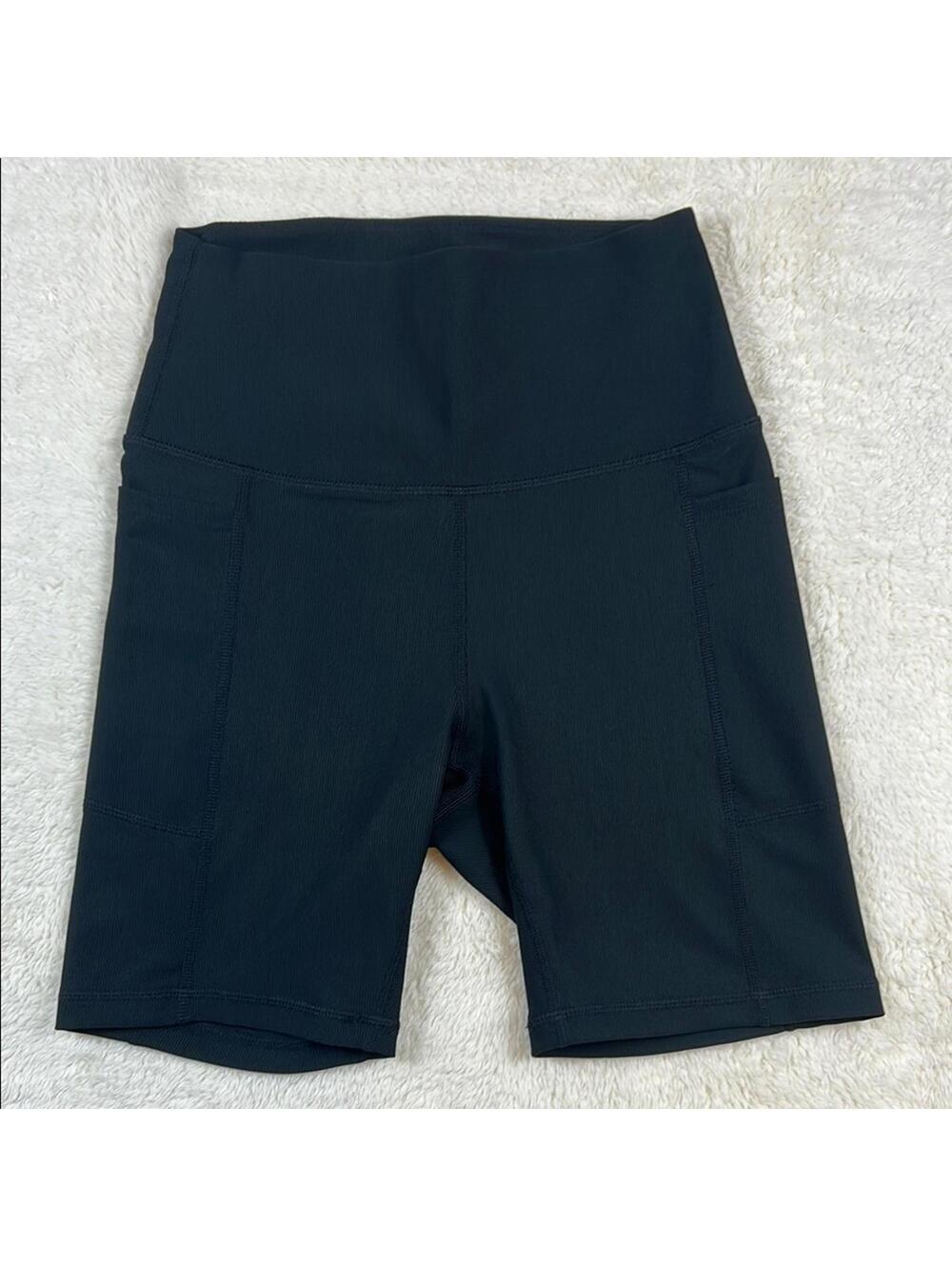 Danskin Women’s Black High Rise Bike Shorts Moisture Wicking Athletic Activewear